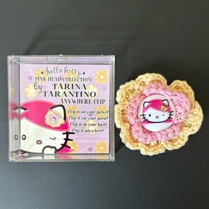 Tarina Tarantino Hello Kitty Pink Head Collection Crochet Flower Anywhere Clip